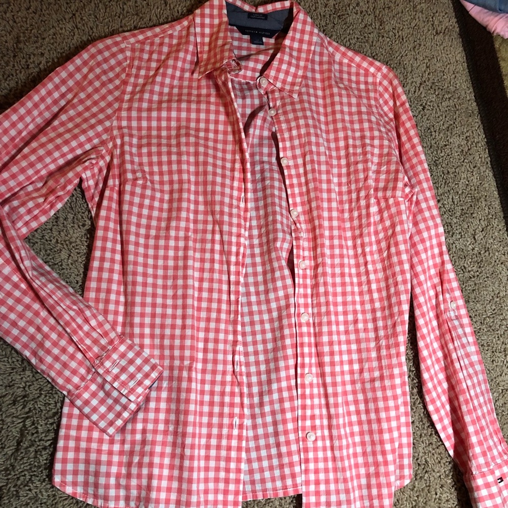 checkered button up shirt